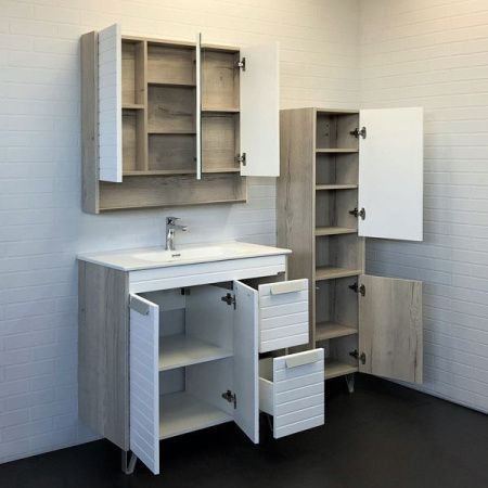 Тумба с раковиной Comforty Клеон 00-00004757CF 90х50 напольная цвет серый