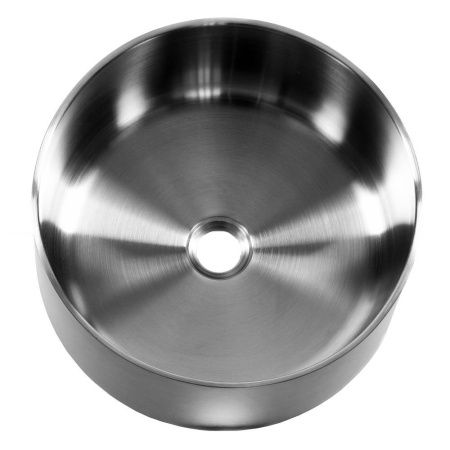 Раковина из нержавеющей стали Melana Ring380 сатин 40х40 накладная цвет хром без отверстий под смеситель