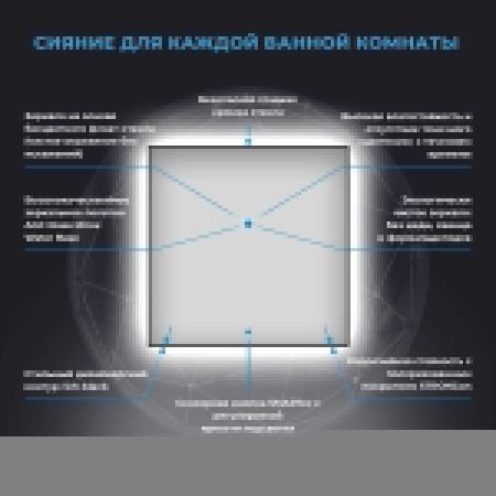Зеркало с подсветкой Wellsee 7 Rays' Spectrum 172200340 50х50 подвесное