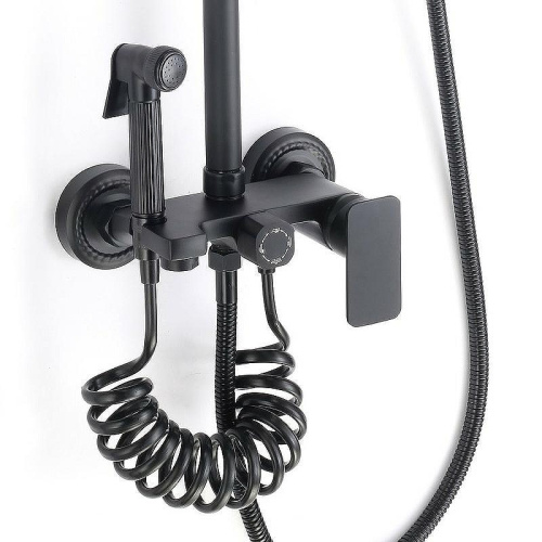 Душевая стойка D-Lin D10A06 настенная цвет черный - фото 2