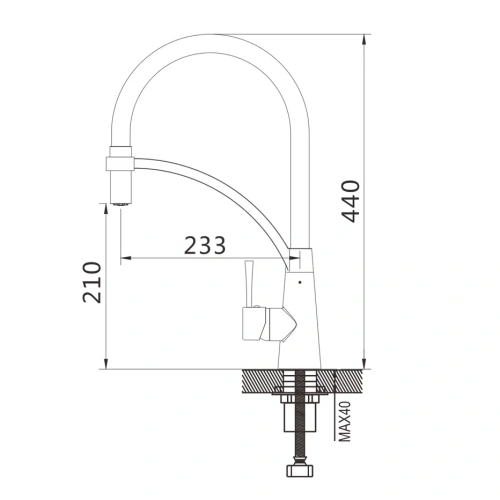 Смеситель для кухни Shevanik S743-2 на мойку хром - фото 3