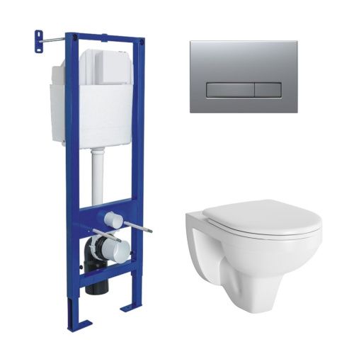 Комплект унитаз с инталляцией и клавишей смыва Berges АТОМ Line 043342