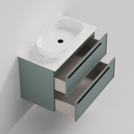 Тумба со столешницей La Fenice ELBA TWIN NFNC-01-ELB-G-90-2-3-GG 90х50 подвесная цвет синий/серый