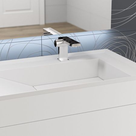 Раковина из искусственного камня Uperwood Lotus 35480000000 80х50 полувстраиваемая цвет белый