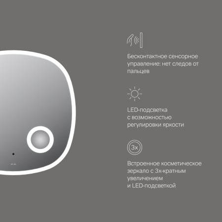 Зеркало в ванную Am.Pm Func M8FMOX0653SA 65х65 цвет серый
