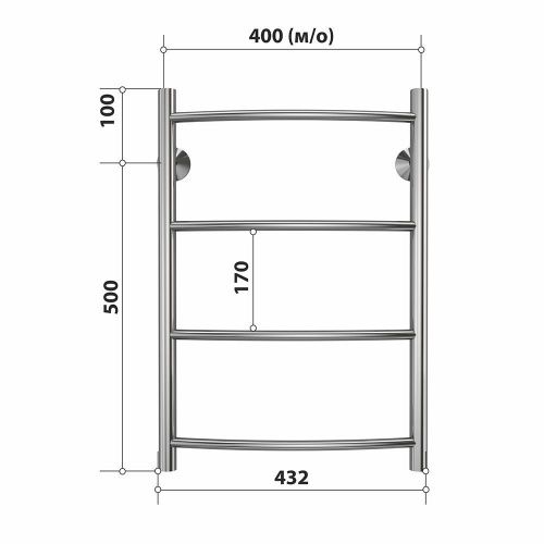 Полотенцесушитель водяной Stelmix 4670078541116 45х60 хром - фото 3