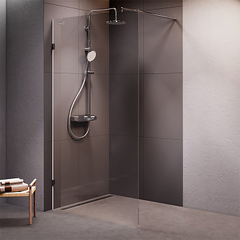 Душевая перегородка Am.Pm X-Joy W94UWI-110-F1-MTE 110х200 стекло прозрачное профиль хром глянцевый