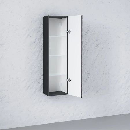 Шкаф-пенал Jorno STONE Stn.04.120/P/A/JR 30х120 подвесной цвет черный