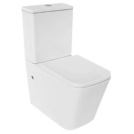 Унитаз-компакт напольный с бачком Azario Rise AZ-68D белый с сиденьем микролифт безободковый каскадный смыв