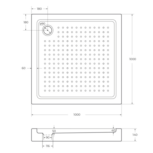 Душевой поддон Cezares TRAY-A-A-100-15-W0 100х100 акрил белый - фото 2