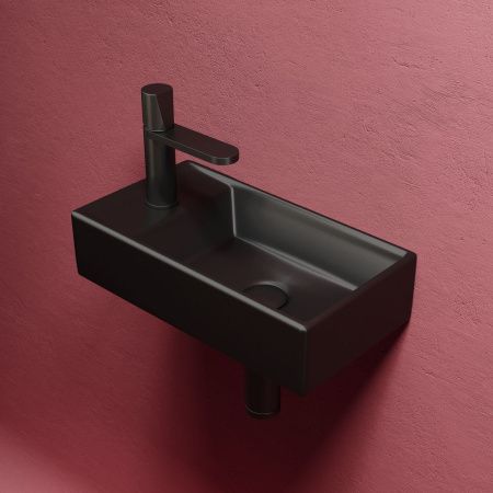 Раковина из сантехнического фарфора Ceramica Nova ELEMENT CN6051RMB 40х20 подвесная цвет черный 1 отверстие под смеситель