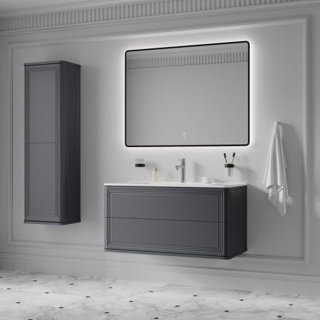 Тумба с раковиной Iddis Oxford Neo OXN10D0i95K 100х50 подвесная цвет серый