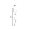 Подвод питания на 48V черный Lightstar Due Hermes (Дуе Хермес) 510117