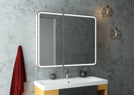 Зеркало-шкаф Continent Elliott МВК031 100х80 подвесной цвет белый