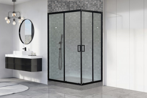 Душевой уголок Royal Bath HPD RB8115HPD-C-BL 80х115 стекло матовое профиль черный без поддона