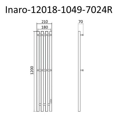 Полотенцесушитель электрический Маргроид Inaro Inaro-12018-1049-7024R 20х120 серый