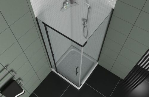 Душевой уголок Bravat Blackline BS090.3113A 90х90 стекло прозрачное профиль черный без поддона - фото 4