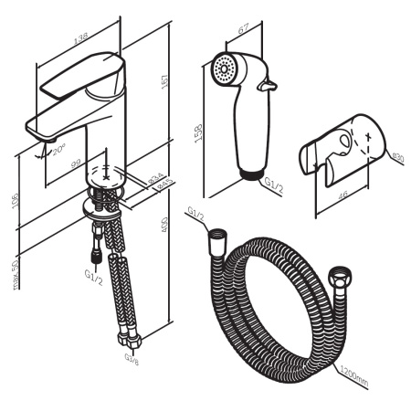 Смеситель Am.Pm Gem F90A03022 на раковину черный без термостата