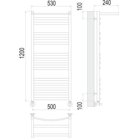 Полотенцесушитель водяной Terminus 4670078529589 55х120 хром