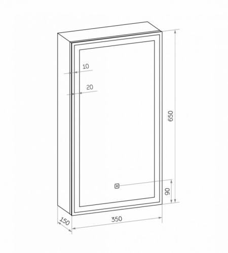 Зеркало-шкаф Art&Max TECHNO AM-Tec-350-650-1D-L-DS-F-Nero 35х65 - фото 4