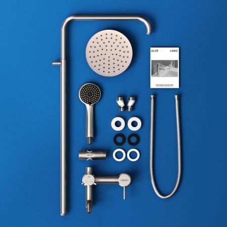 Душевая стойка Dorff Logic D0703000SS настенная цвет нержавеющая сталь