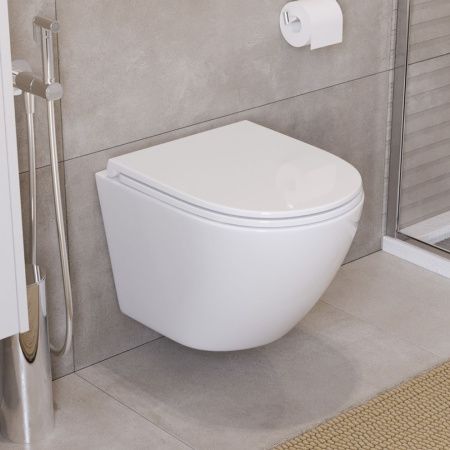 Унитаз подвесной BelBagno UNO BB3105CHR/SC белый с сиденьем микролифт безободковый каскадный смыв