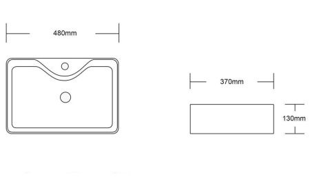 Раковина из сантехнического фарфора Cerutti SPA CR0094 50х40 накладная цвет белый 1 отверстие под смеситель
