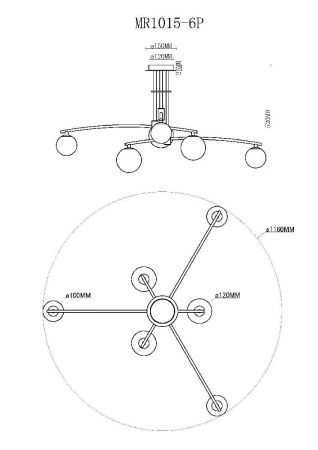 Люстра потолочная Myfar STACY (СТАЦЫ) MR1015-6P