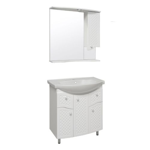 Зеркало-шкаф RUNO Милано УТ000002098 75х80 подвесной цвет белый - фото 4