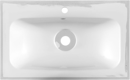 Раковина из литьевого мрамора Aquanet Арт 00318925 74х45 полувстраиваемая цвет белый 1 отверстие под смеситель