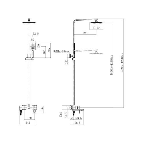 Душевая стойка Fashun A52417C настенная цвет сатин - фото 3