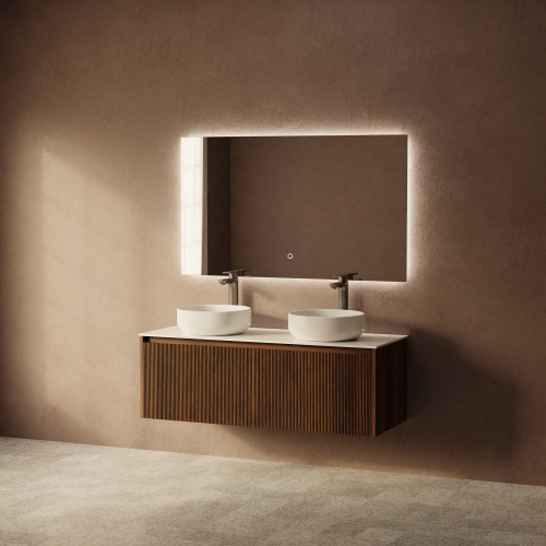 Тумба с раковиной ArtDecco Camilla (Камилла) ACM12W22D300 120x45x40 подвесная цвет черный орех - фото 2