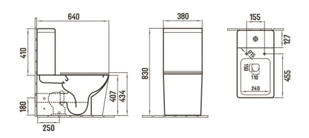 Унитаз напольный с бачком CeramaLux 2170AXMLG зеленый матовый с сиденьем микролифт безободковый каскадный смыв