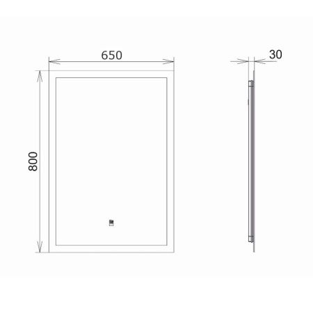 Зеркало с подсветкой Comforty Эдельвейс 00-00014238CF 70х80 подвесное