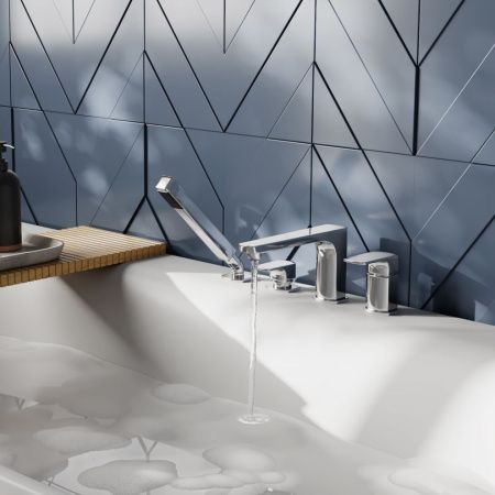 Смеситель Wasserkraft Salm 2700 2755 на борт ванны хром