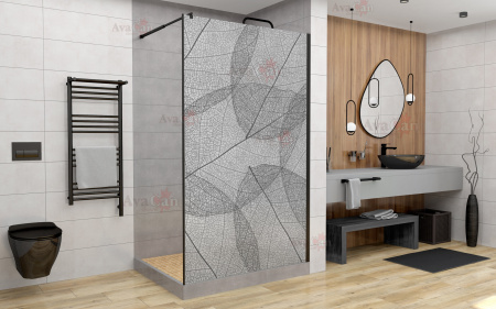 Душевая перегородка AvaCan MB120MT 120х200 стекло матовое профиль черный