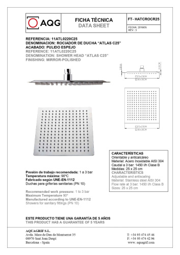 Душевой комплект AQG Bold 19BOLEC31602 настенный - фото 3