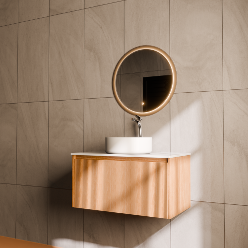 Тумба с раковиной ArtDecco Elizabeth (Элизабет) AEL08W11S300 80x45x40 подвесная цвет белый дуб - фото 2