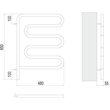 Полотенцесушитель Terminus 4620768883958 48х65 электрический хром