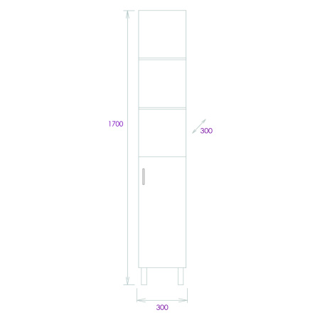 Шкаф-пенал Onika Тимбер 403066 30х30х170 напольный