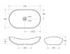 Раковина из сантехнического фаянса BelBagno BB1404-H301 60х40 накладная цвет черный без отверстий под смеситель