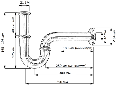 Сифон для раковины Creavit SF152 Сифон для раковины Creavit SF152