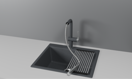 Смеситель для кухни Granula 8169, ГРАФИТ на мойку серый