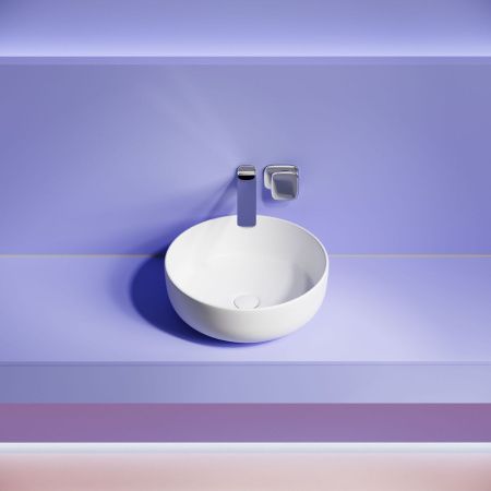 Раковина из сантехнического фарфора Ceramica Nova TAYCAN CN12003MW 40х40 накладная цвет белый без отверстий под смеситель