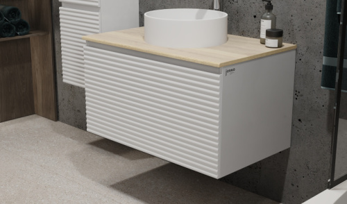 Тумба под раковину Jorno COSSETY Coss.01.80/P/W-DG/JR 79х50х46 подвесная цвет белый