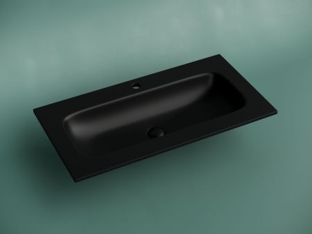 Раковина из сантехнического фарфора Ceramica Nova GRACE CN7019MB 90х50 накладная цвет черный 1 отверстие под смеситель