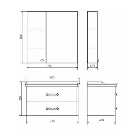 Зеркало-шкаф Comforty Неаполь 00004147561CF 80х80 подвесной цвет белый