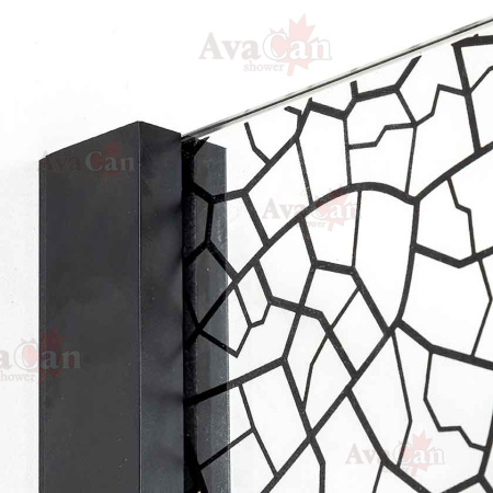 Душевая перегородка AvaCan MB120 120х200 стекло с рисунком профиль черный