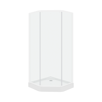 Душевой уголок Parly ZEP91 90х90 стекло прозрачное профиль белый с поддоном