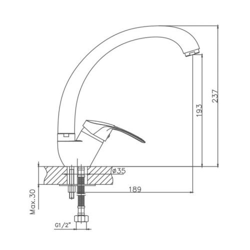 Смеситель для кухни Cron CN4139 на мойку хром - фото 3